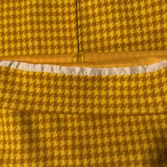 Vintage mod 60s houndstooth dress yellow small - Picture 6 of 7